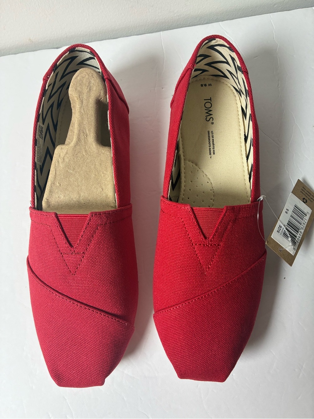 TOMS Men's Red Canvas Slip-On Loafers